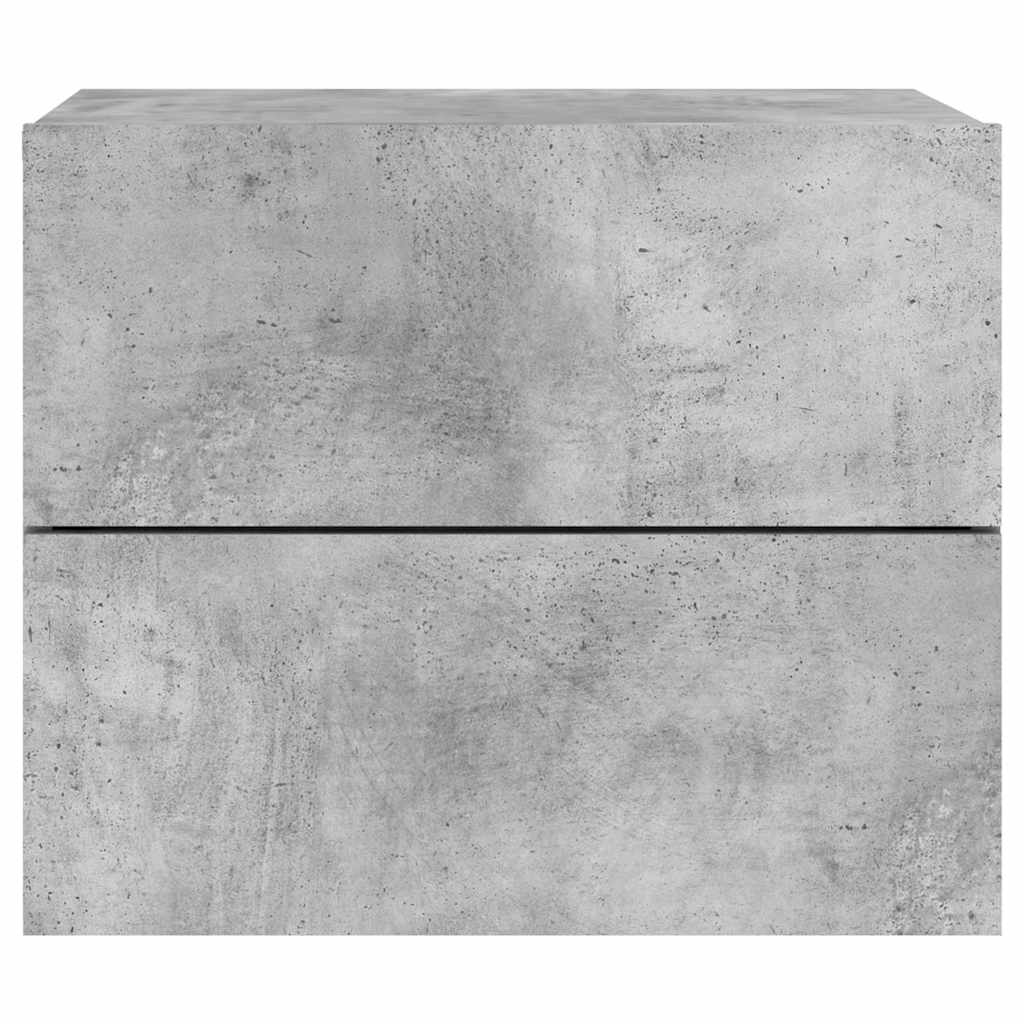 Mesas de cabeceira de parede c/ luzes LED 2pcs cinzento cimento