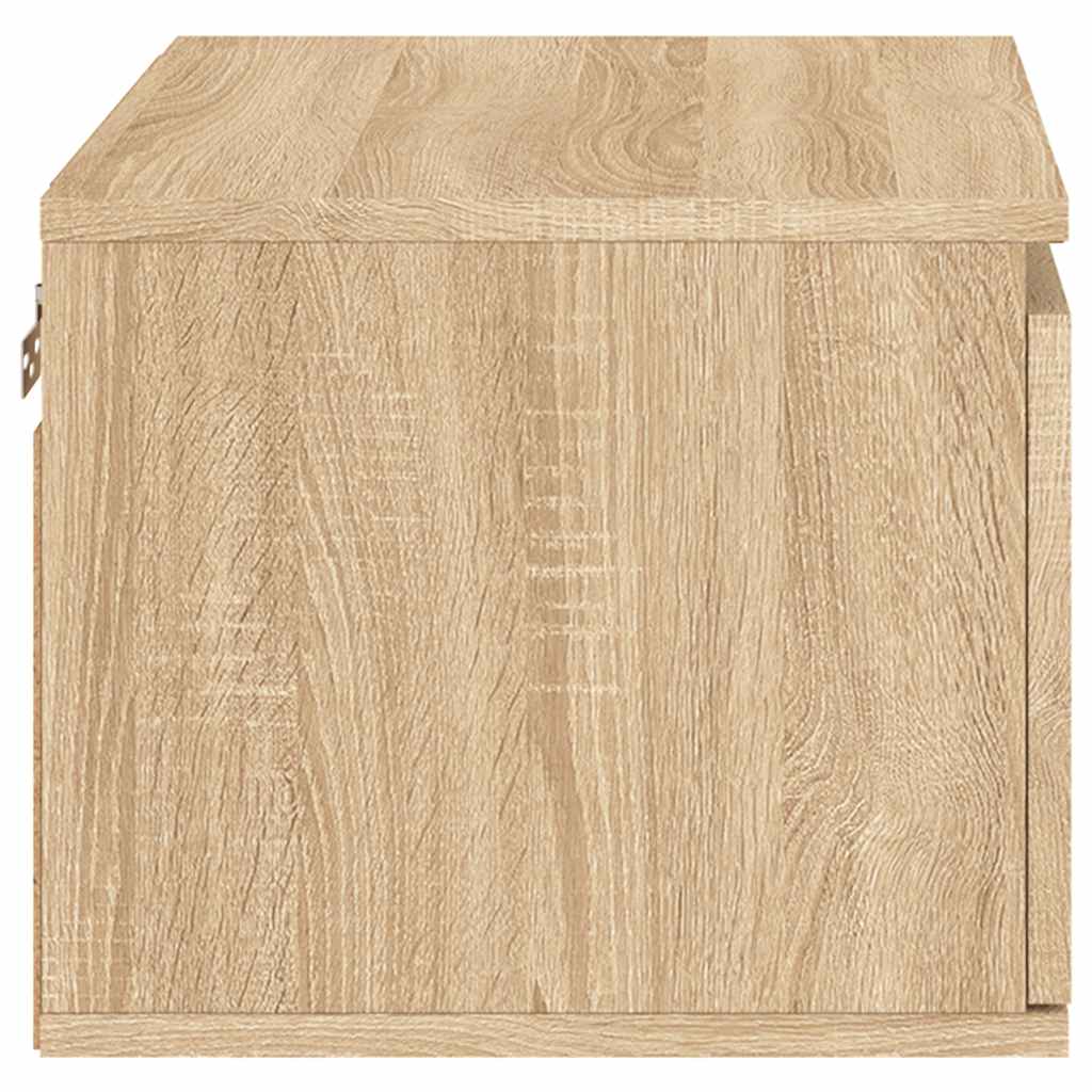 Mesas de cabeceira de parede com luzes LED 2pcs carvalho sonoma