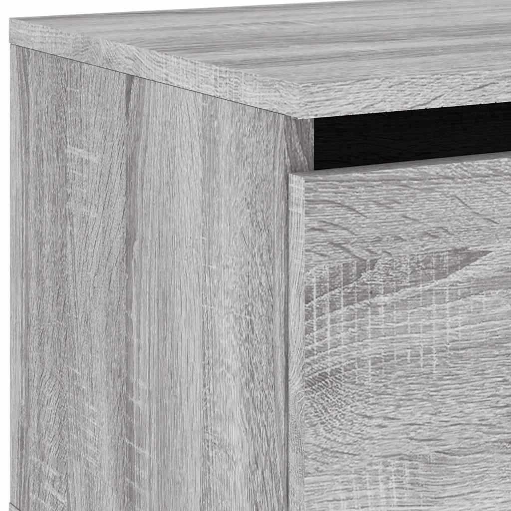Mesa de cabeceira de parede com luzes LED cinzento sonoma