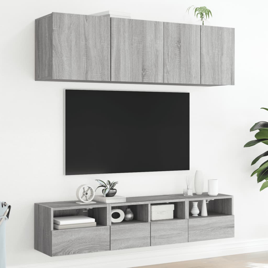 Móveis parede TV 2 pcs 40x30x30 cm deriv. madeira cinza sonoma