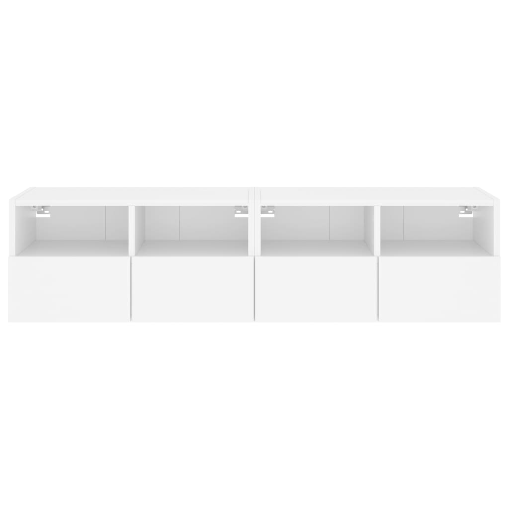 Móveis de parede p/ TV 2pcs 60x30x30cm derivados madeira branco
