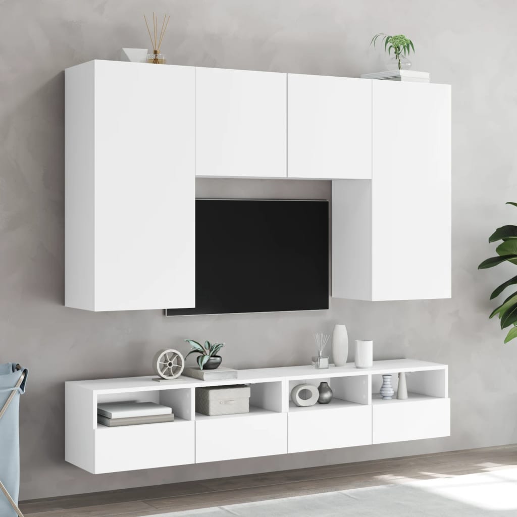 Móvel de parede p/ TV 80x30x30 cm derivados de madeira branco