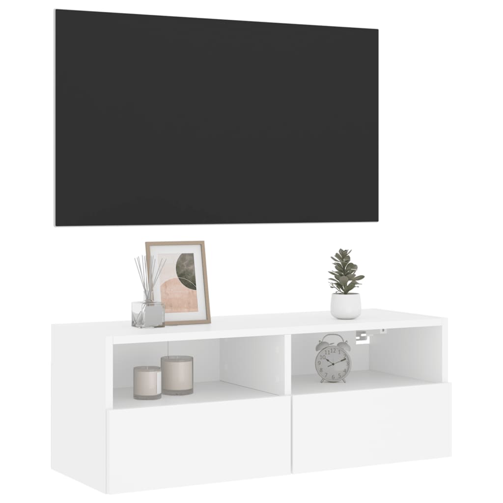 Móvel de parede p/ TV 80x30x30 cm derivados de madeira branco