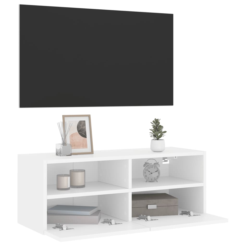 Móvel de parede p/ TV 80x30x30 cm derivados de madeira branco