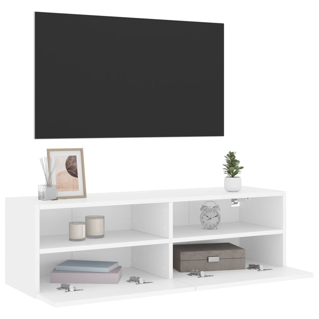 Móvel de parede p/ TV 100x30x30 cm derivados de madeira branco