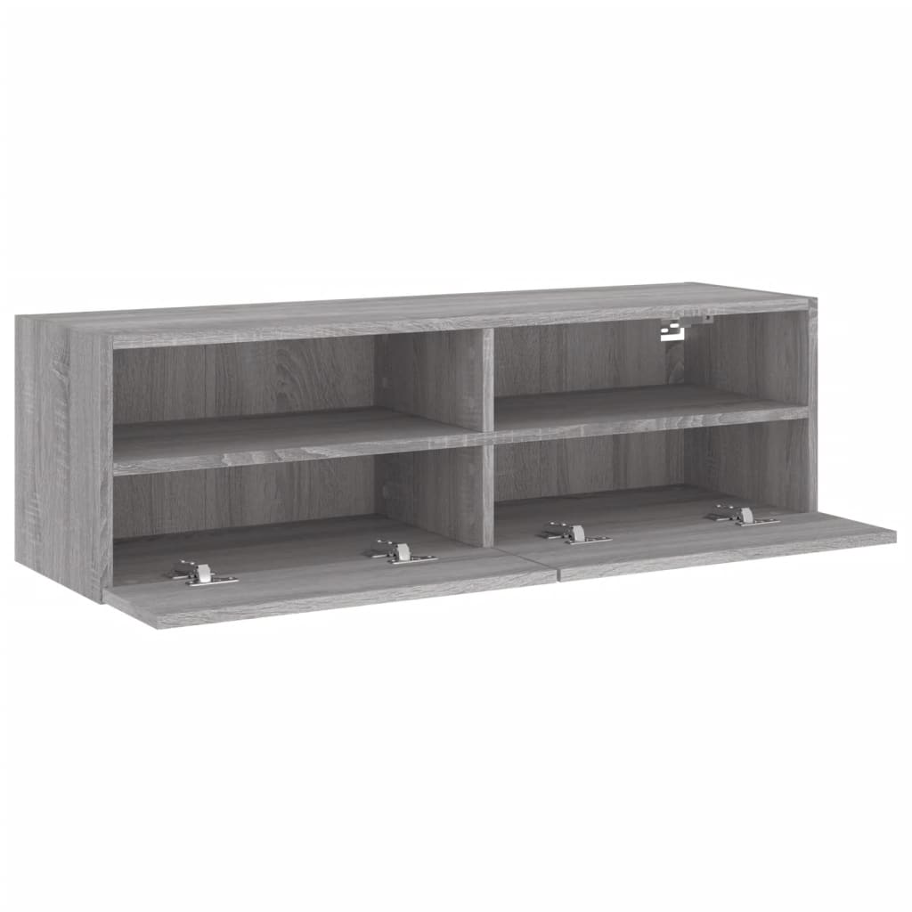 Móvel parede TV 100x30x30 cm derivados de madeira cinza sonoma