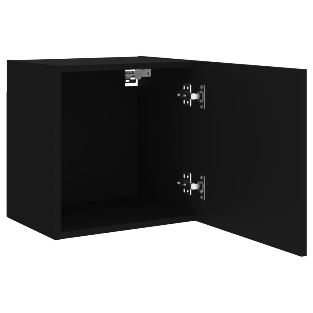 Móveis parede p/ TV 2pcs 40,5x30x40 cm derivados madeira preto