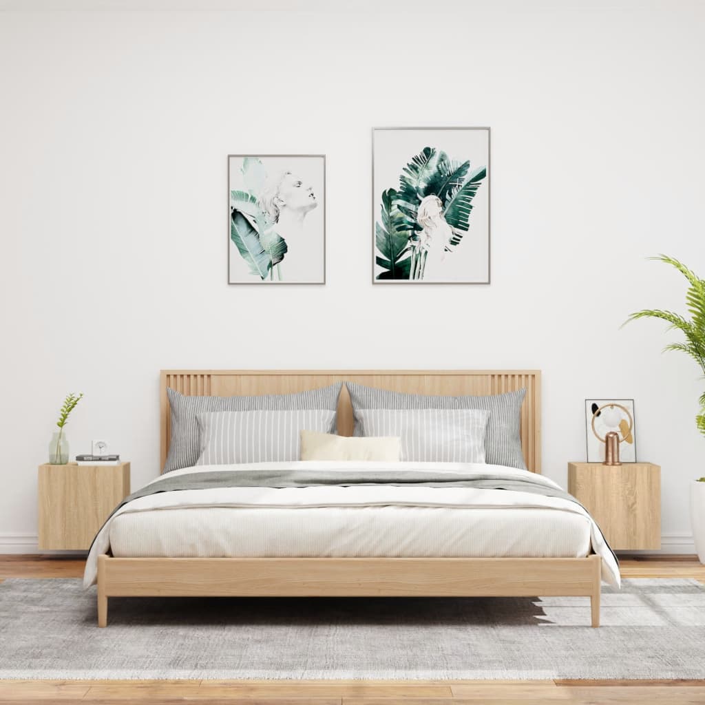 Móveis parede p/ TV 2 pcs derivados de madeira carvalho sonoma