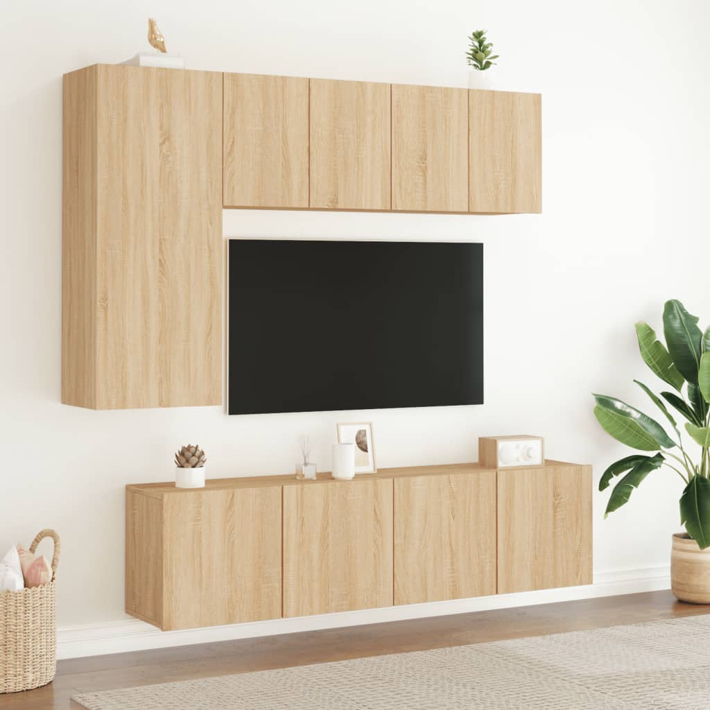Móveis de parede para TV 2 pcs 60x30x41 cm carvalho sonoma