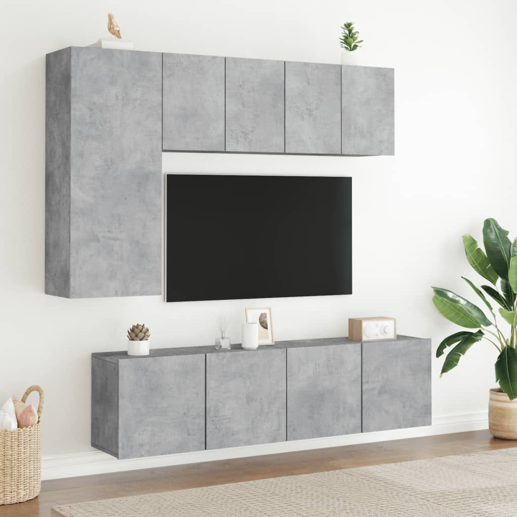 Móveis de parede para TV 2 pcs 60x30x41 cm cinzento cimento