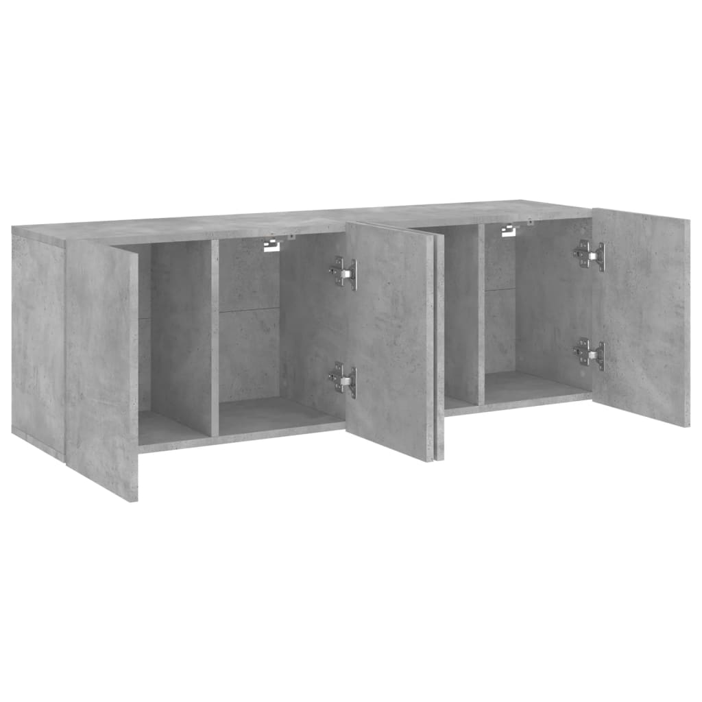 Móveis de parede para TV 2 pcs 60x30x41 cm cinzento cimento