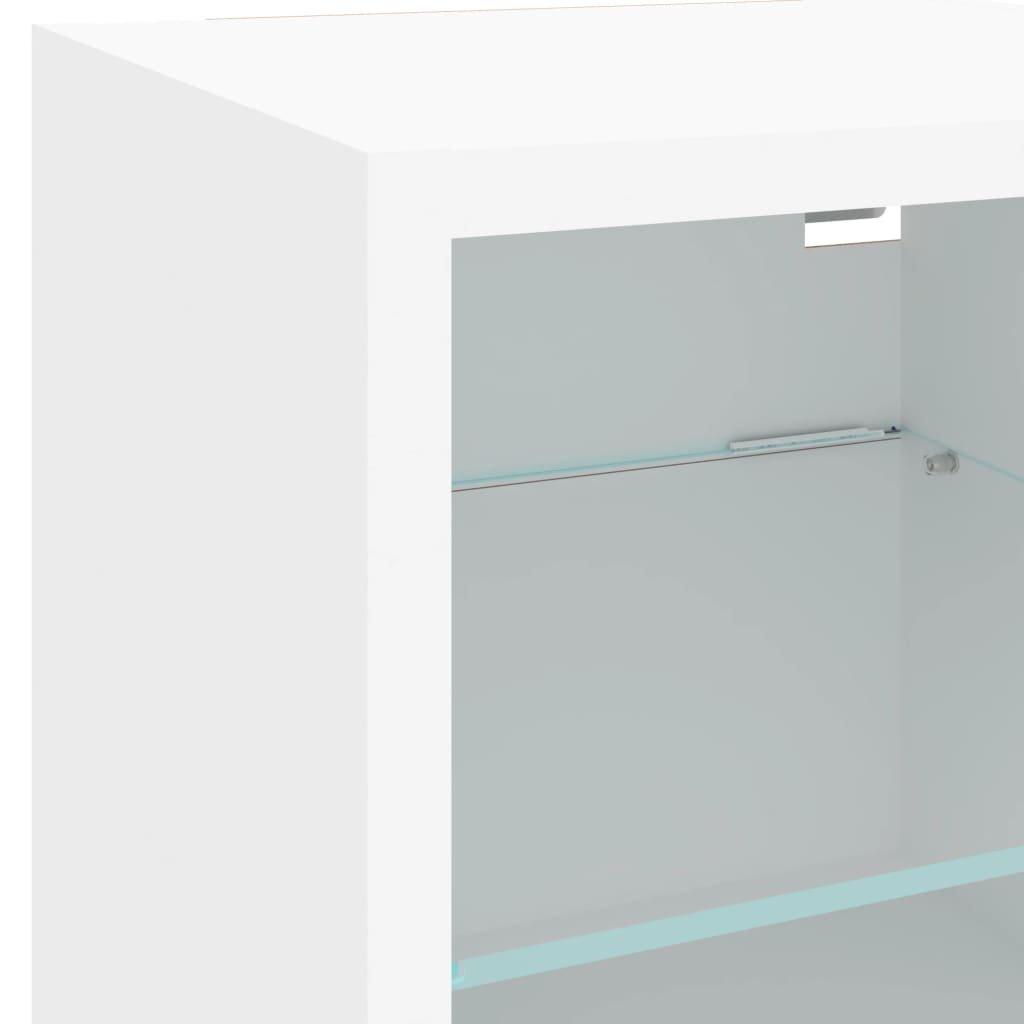 Móveis de parede p/ TV com luzes LED 2 pcs 30x28,5x30 cm branco