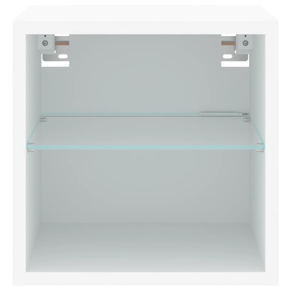 Móveis de parede p/ TV com luzes LED 2 pcs 30x28,5x30 cm branco