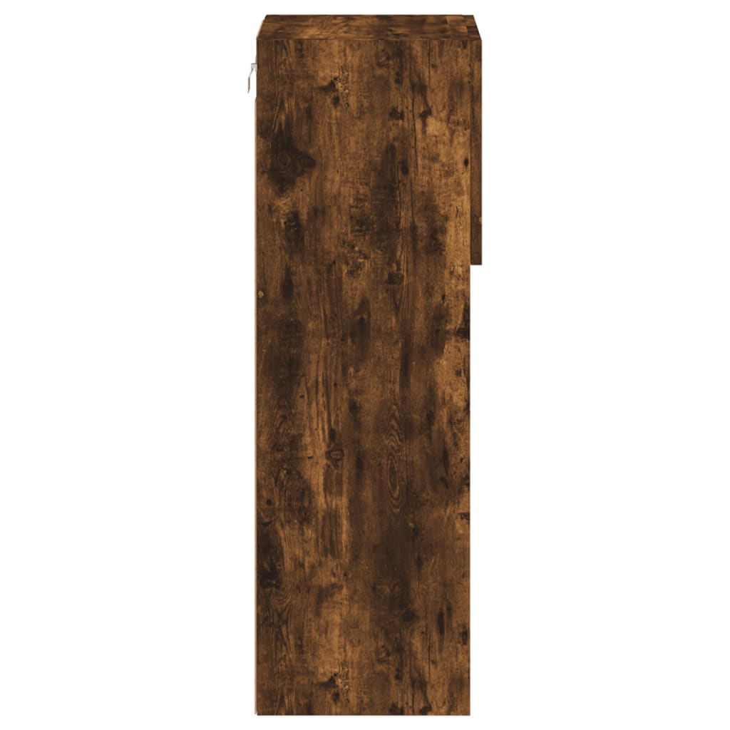 Móveis de TV c/ luzes LED 2 pcs 30,5x30x90 cm carvalho fumado