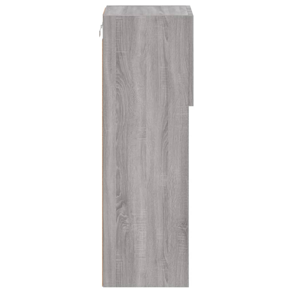 Móveis de TV com luzes LED 2 pcs 30,5x30x90 cm cinzento sonoma