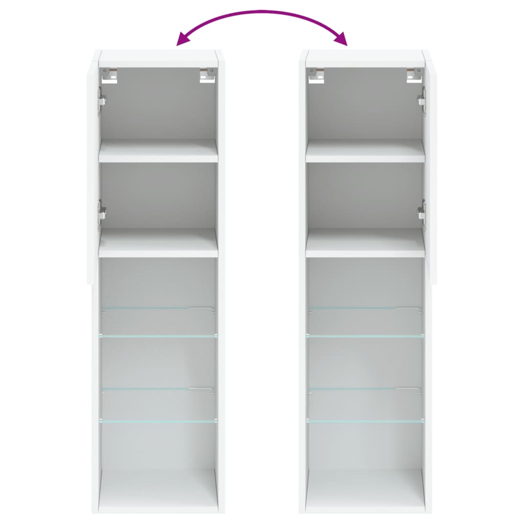 Móvel de TV c/ luzes LED 30,5x30x102 cm branco