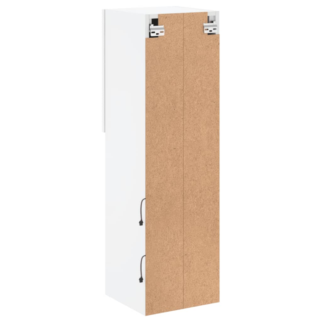 Móveis de TV com luzes LED 2 pcs 30,5x30x102 cm branco