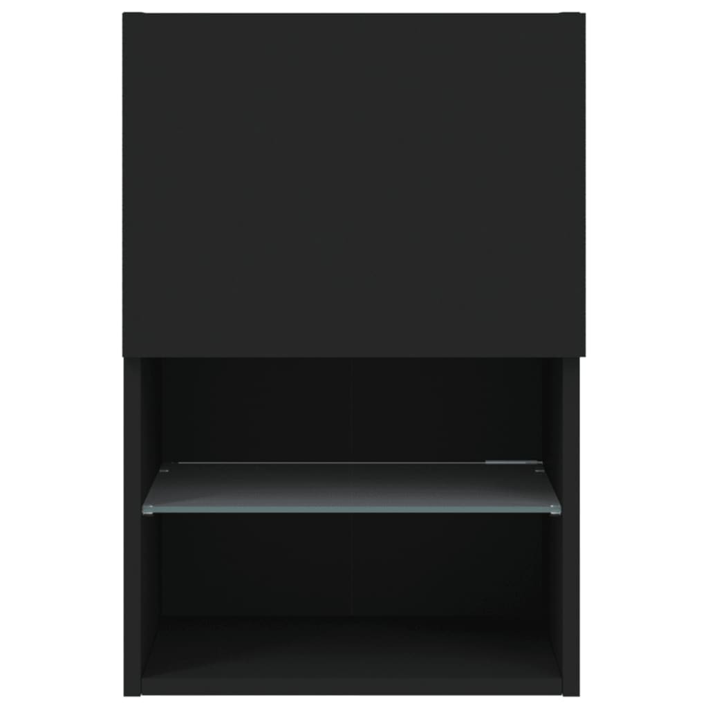 Móvel de TV com luzes LED 40,5x30x60 cm preto