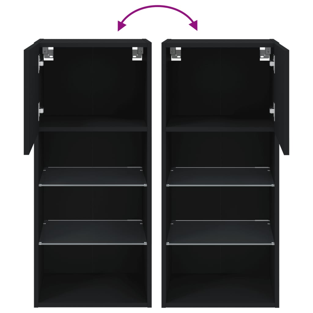 Móvel de TV com luzes LED 40,5x30x90 cm preto