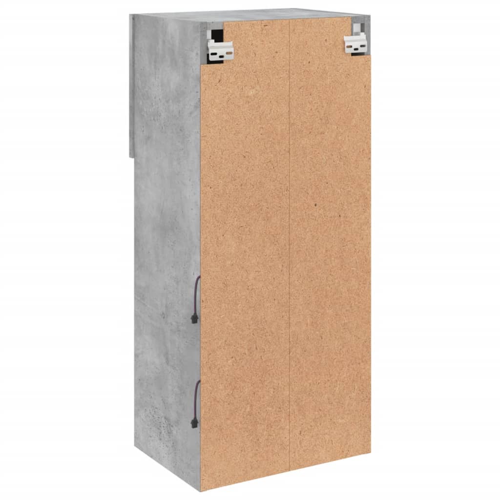 Móveis de TV com luzes LED 2 pcs 40,5x30x90 cm cinzento cimento