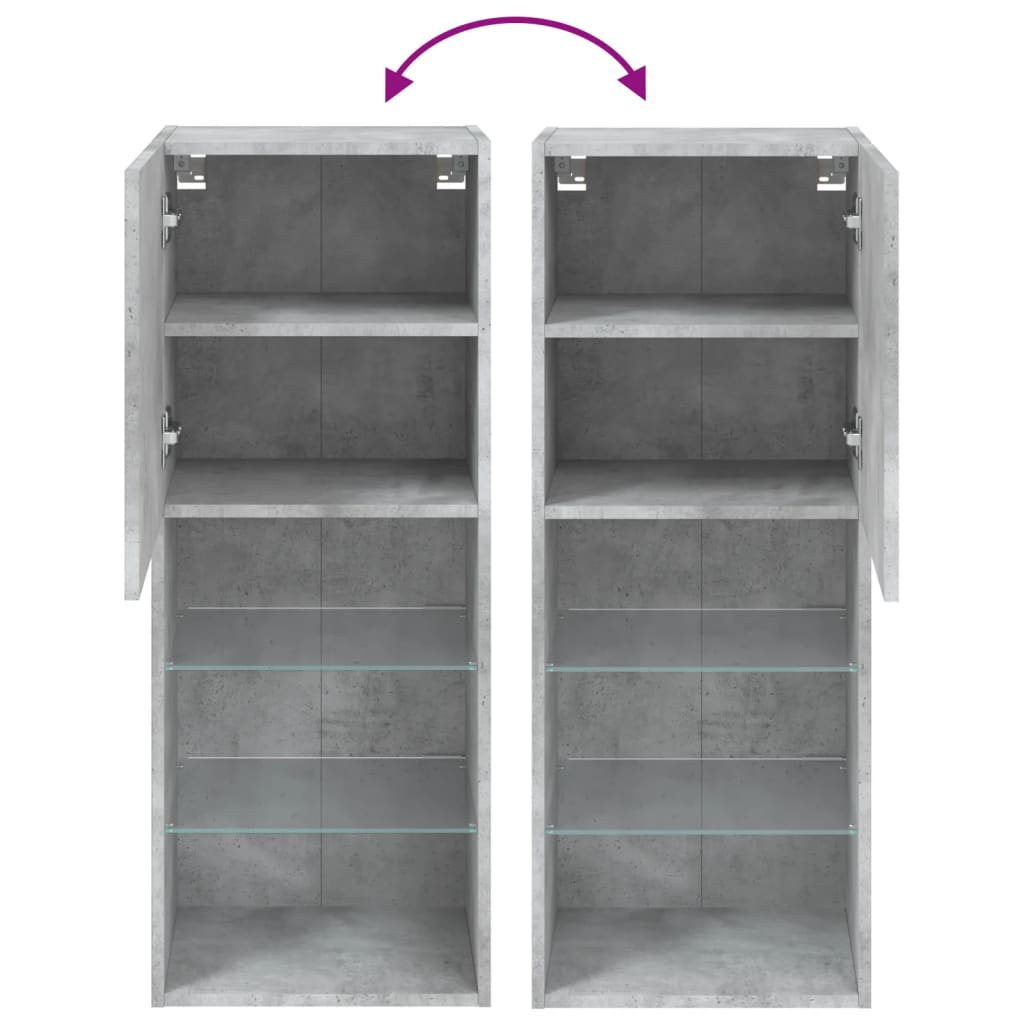 Móvel de TV com luzes LED 40,5x30x102 cm cinzento cimento