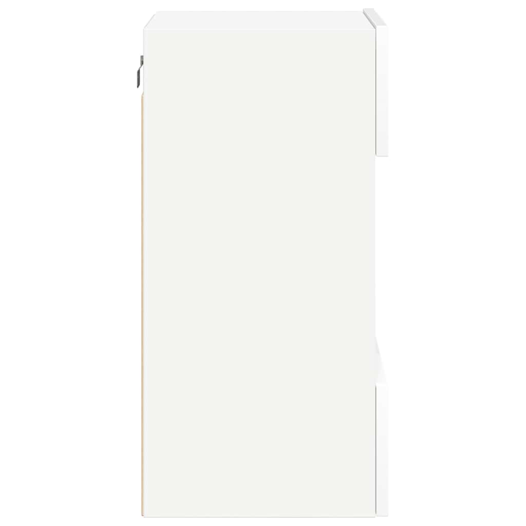 Armários de parede com luzes LED para TV 2 pcs 40x30x60,5 cm branco