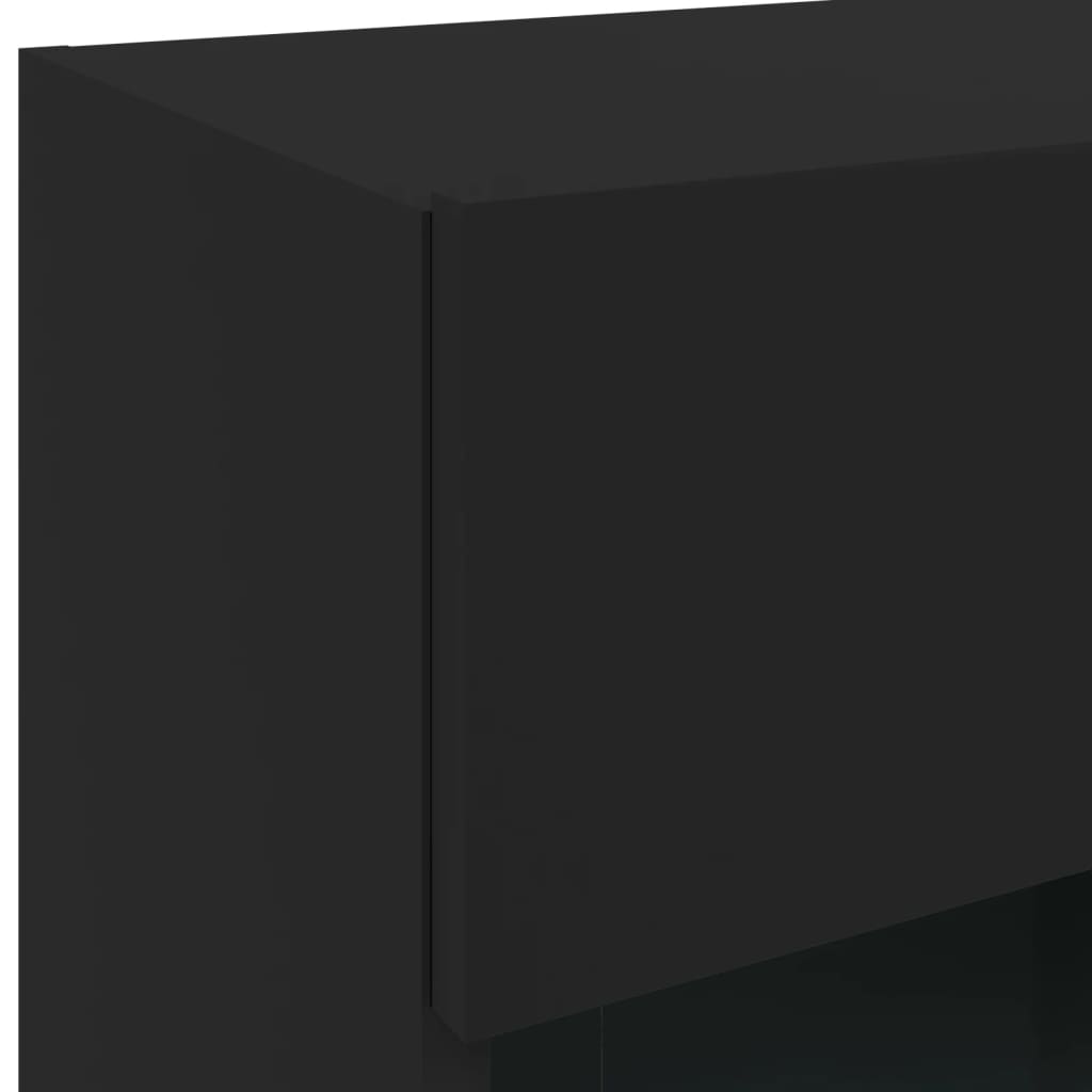 Móvel de parede para TV com luzes LED 40x30x60,5 cm preto