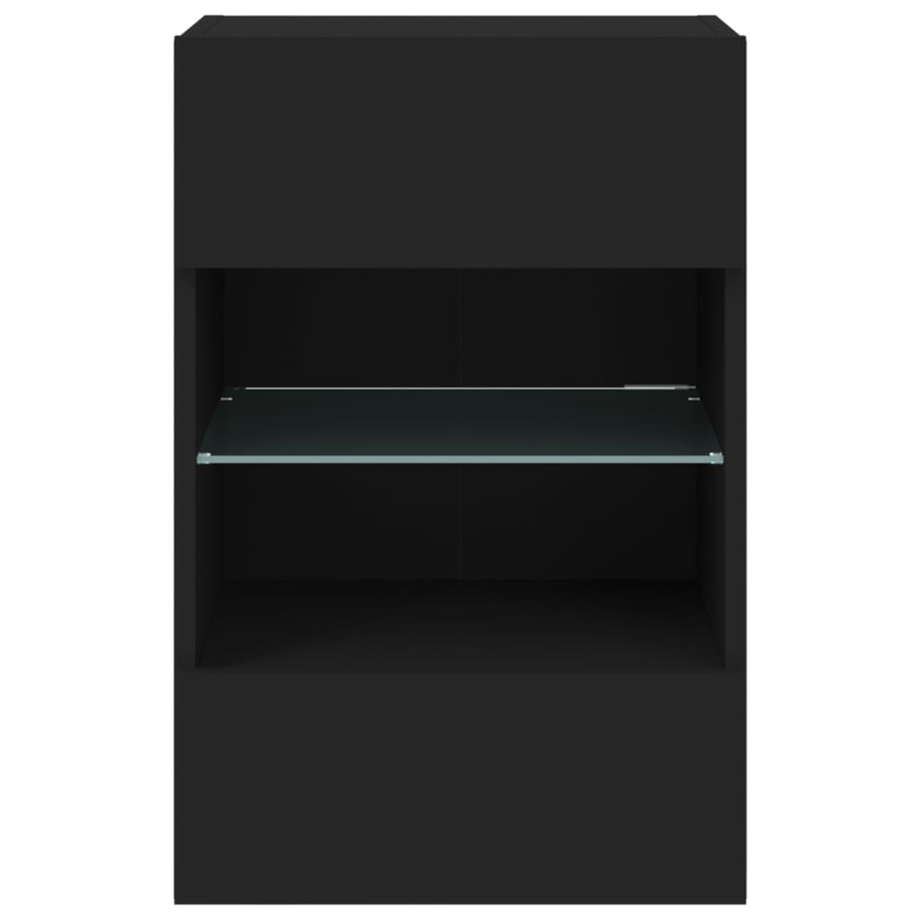 Móvel de parede para TV com luzes LED 40x30x60,5 cm preto