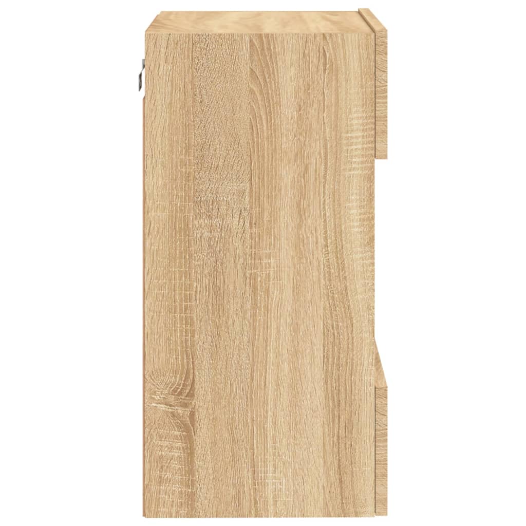 Móvel de parede p/ TV c/ luzes LED 40x30x60,5cm carvalho sonoma