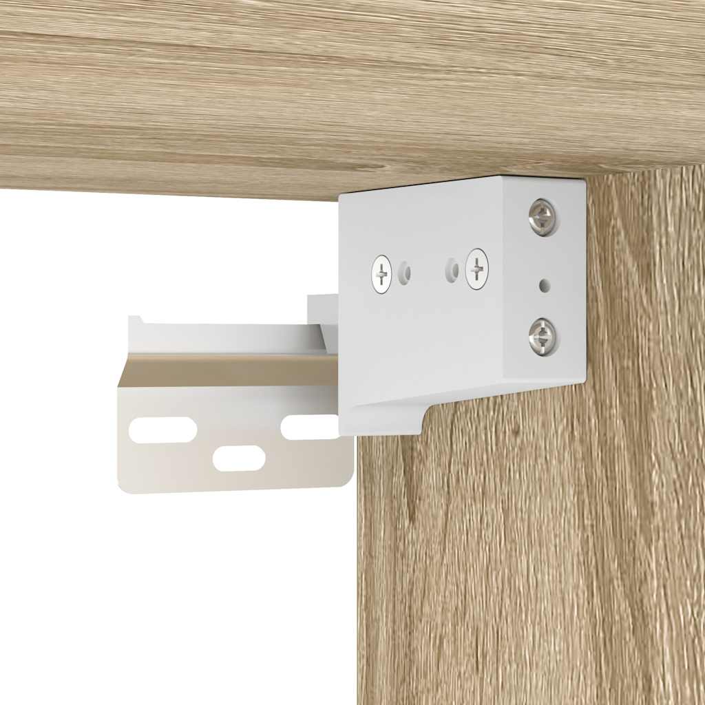 Armários de parede com luzes LED para TV 2 pcs carvalho sonoma