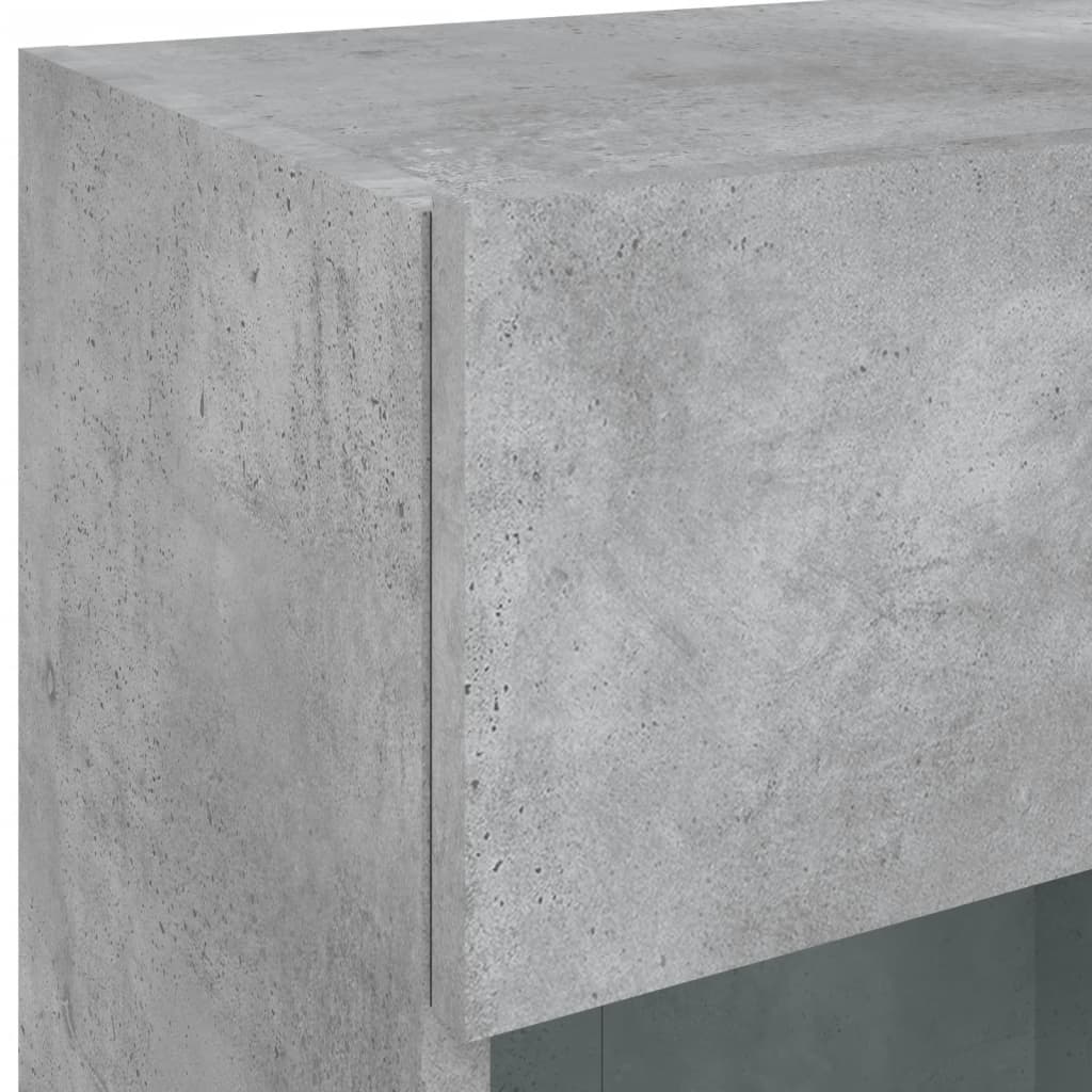 Móvel de parede p/ TV c/ luzes LED 40x30x60,5 cm cinza cimento