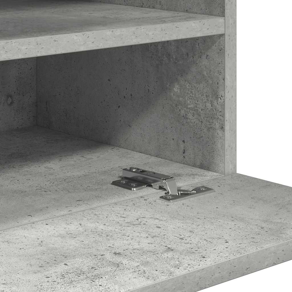 Armários de parede com luzes LED para TV 2 pcs cinzento cimento