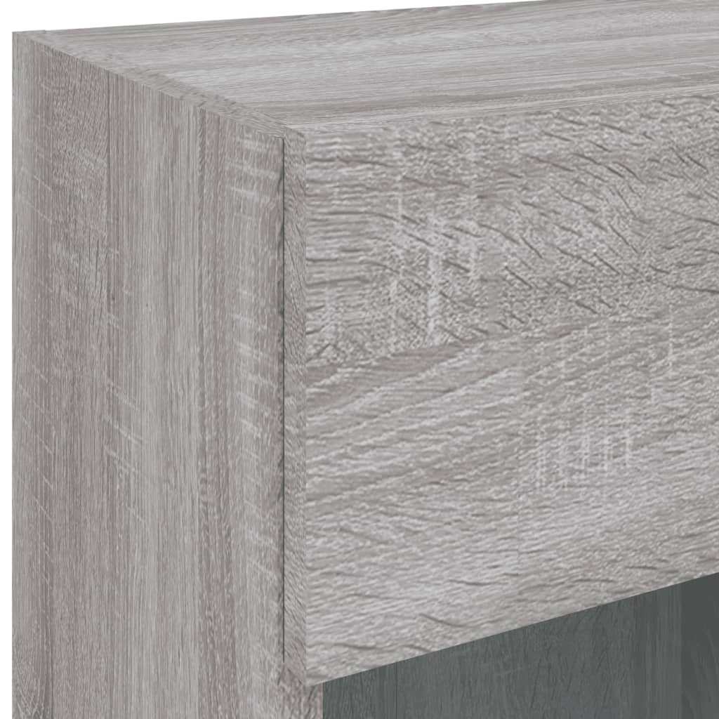 Móvel de parede p/ TV c/ luzes LED 40x30x60,5cm cinzento sonoma