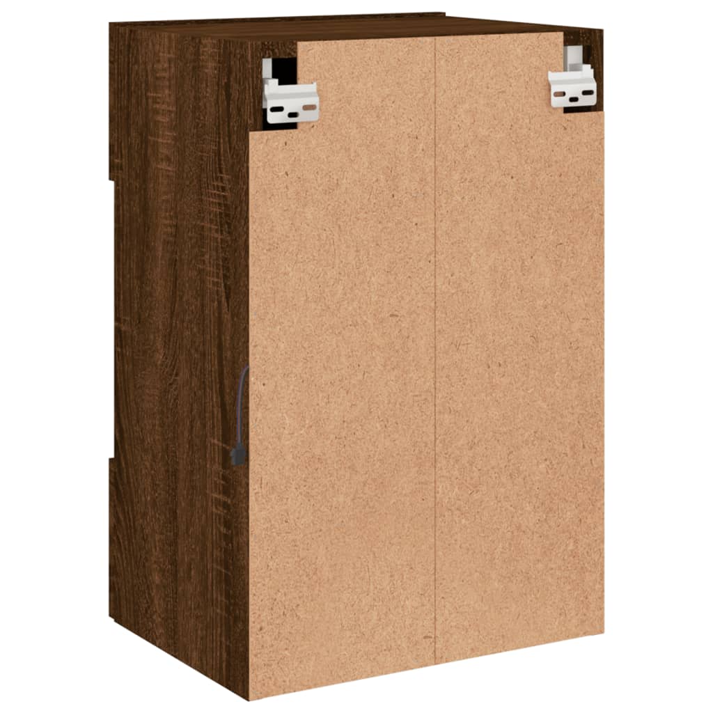 Móvel parede p/ TV c/ luzes LED 40x30x60,5cm carvalho castanho