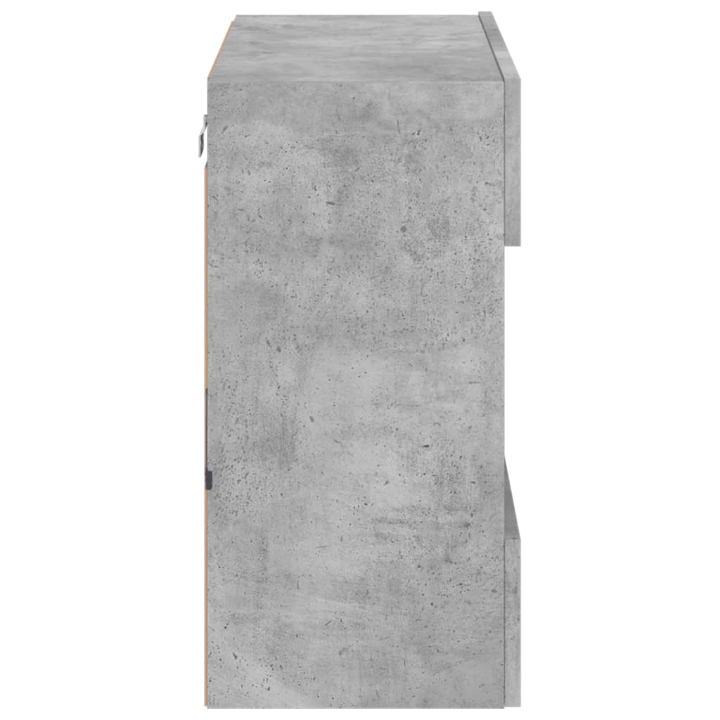 Móvel parede p/ TV c/ luzes LED 58,5x30x60,5 cm cinza cimento