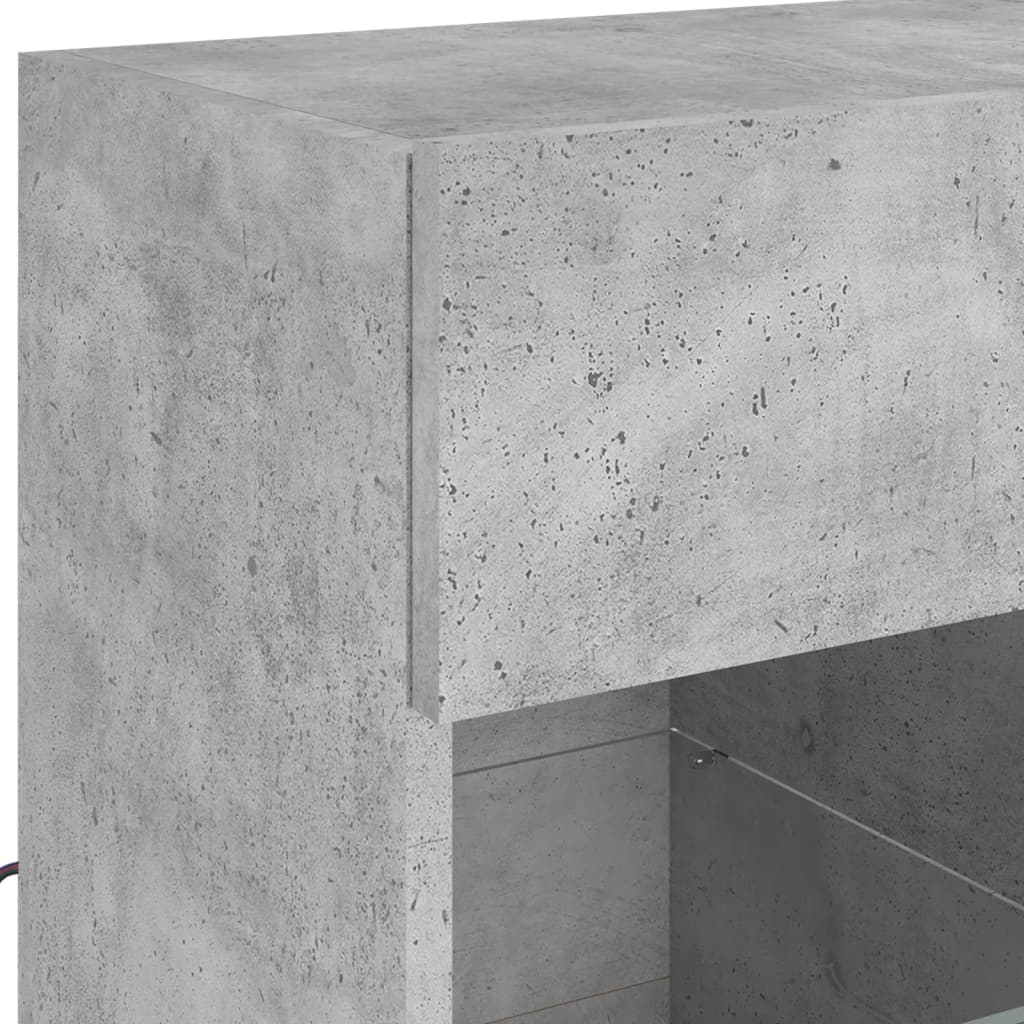 Móvel parede p/ TV c/ luzes LED 58,5x30x60,5 cm cinza cimento