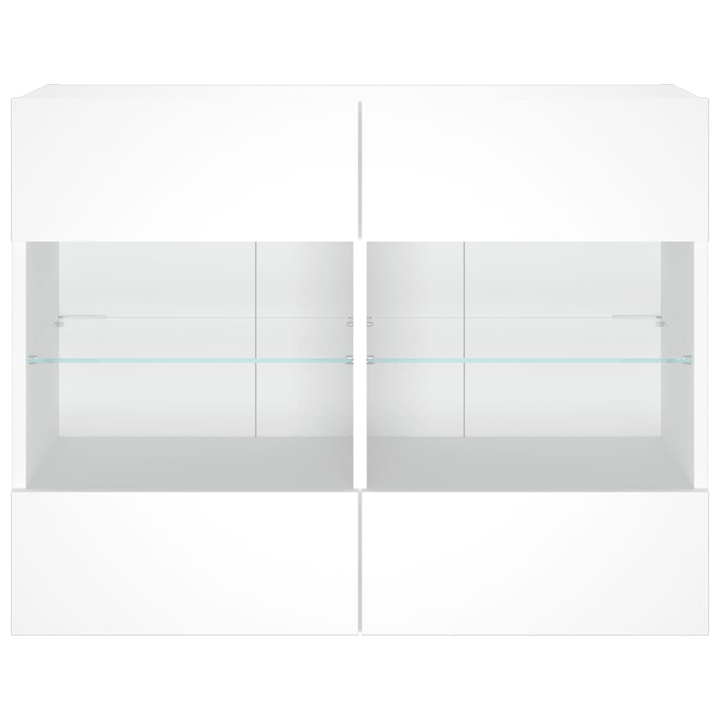 Móvel de parede para TV com luzes LED 78,5x30x60,5 cm branco