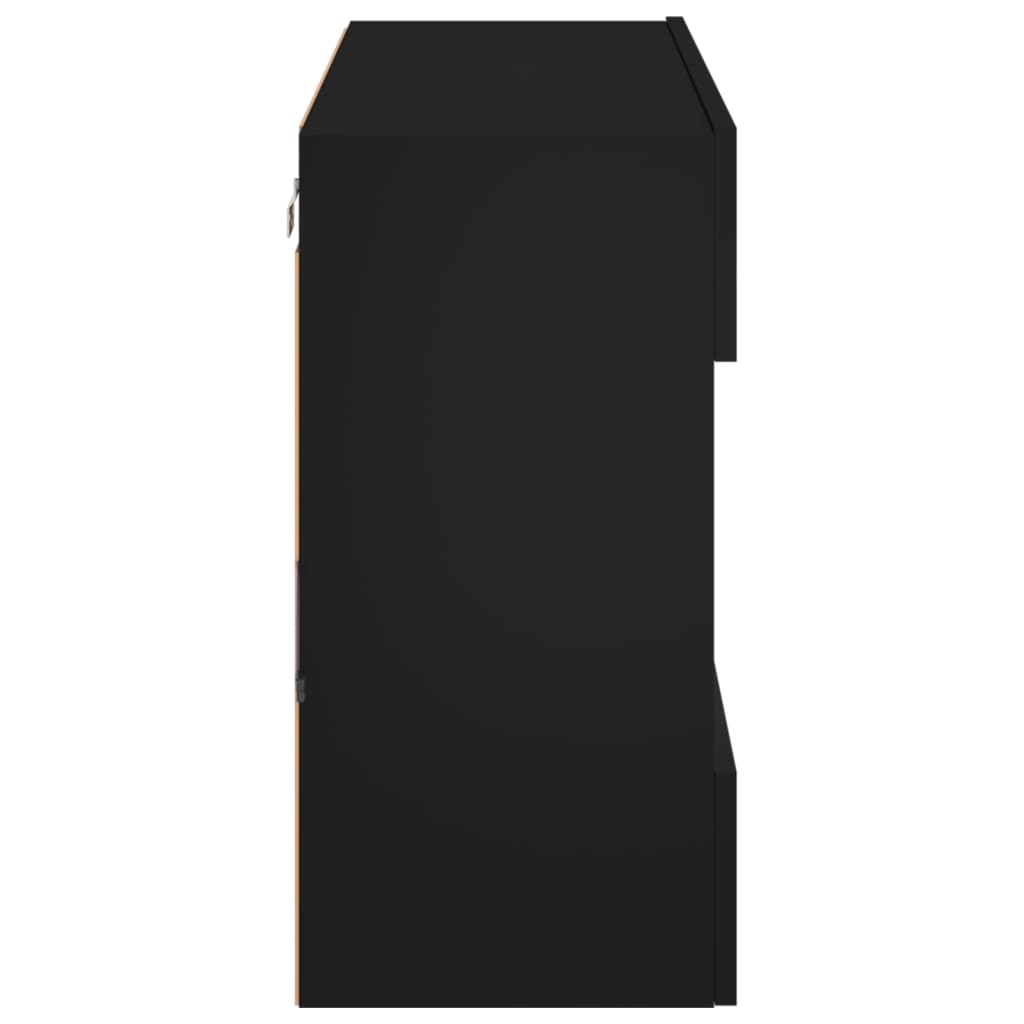 Móvel de parede para TV com luzes LED 78,5x30x60,5 cm preto