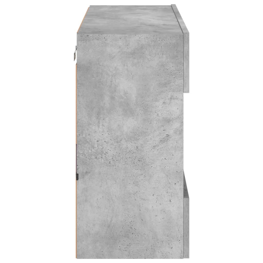 Móvel parede p/ TV c/ luzes LED 78,5x30x60,5 cm cinza cimento