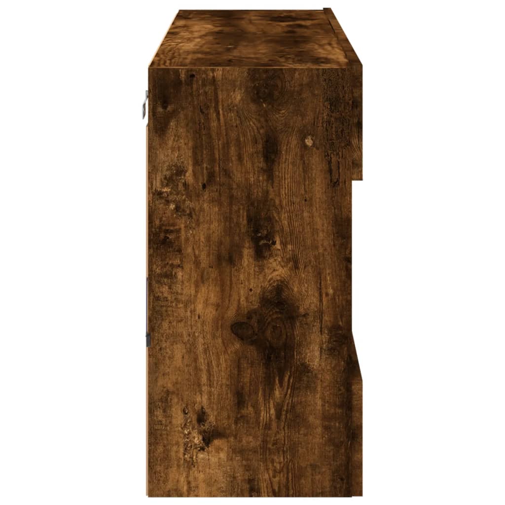 Móvel parede p/ TV c/ luzes LED 98,5x30x60,5 cm carvalho fumado