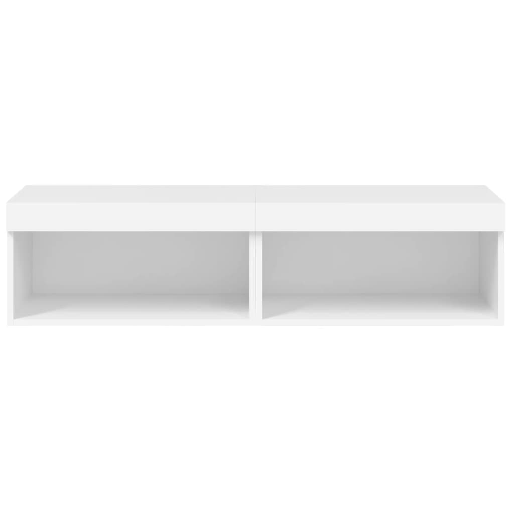 Móveis de TV com luzes LED 2 pcs 60x30x30 cm branco