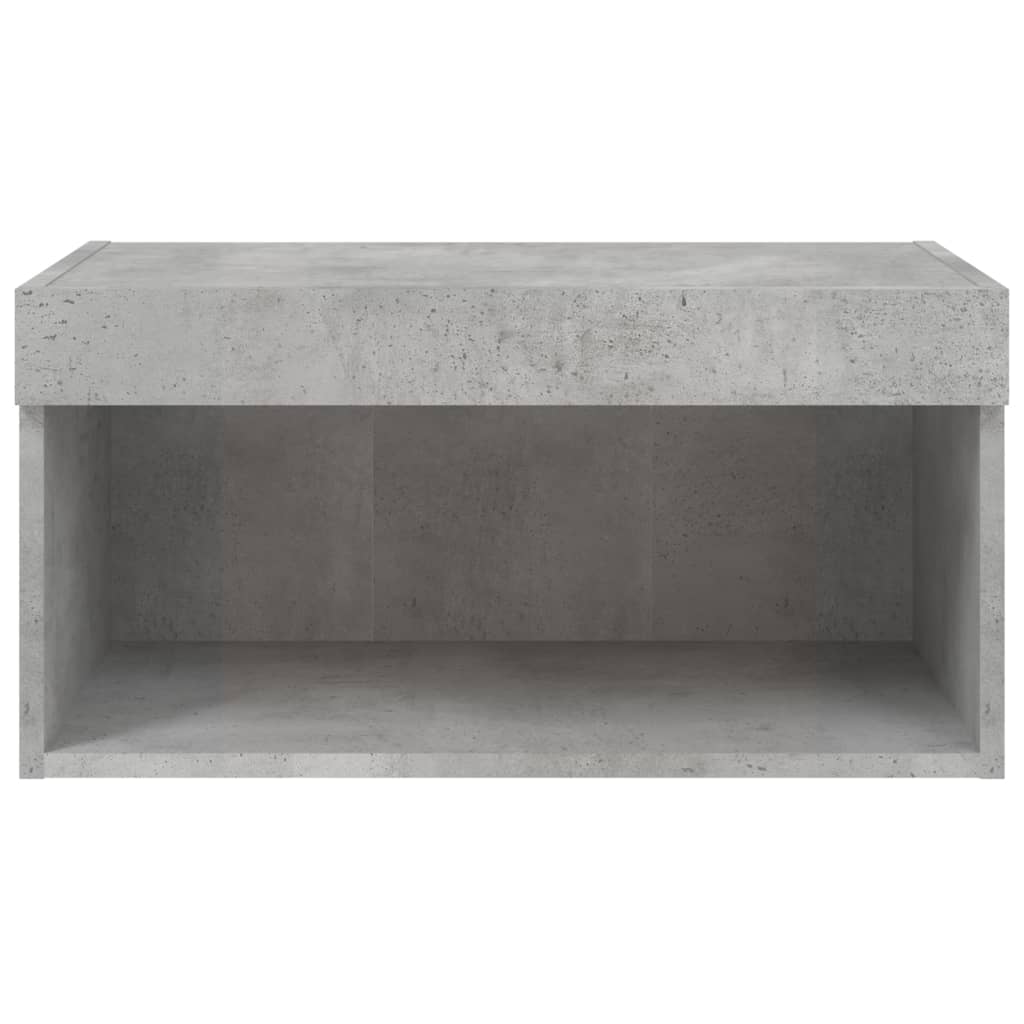 Móvel de TV com luzes LED 60x30x30 cm cinzento cimento
