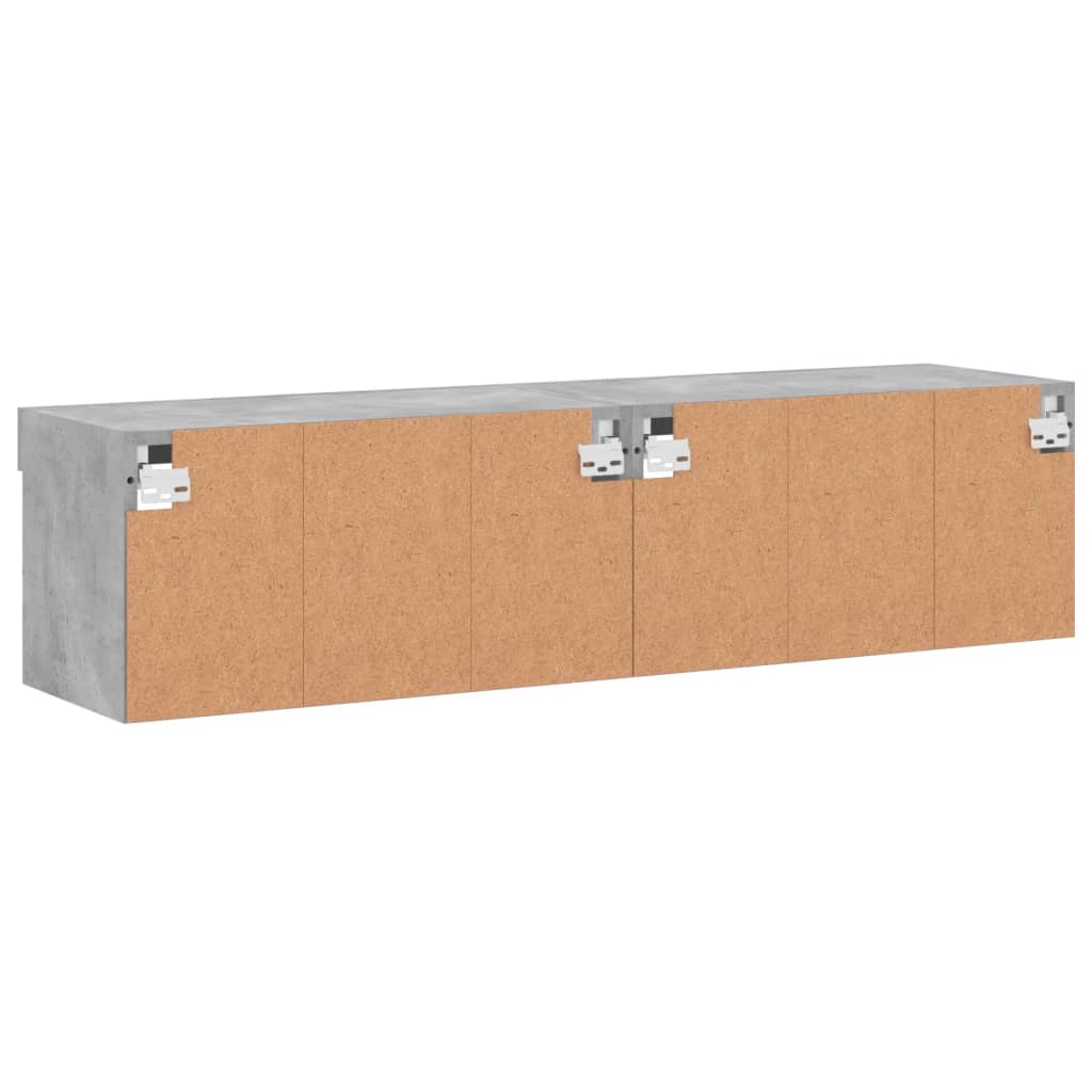 Móveis de TV com luzes LED 2 pcs 60x30x30 cm cinzento cimento