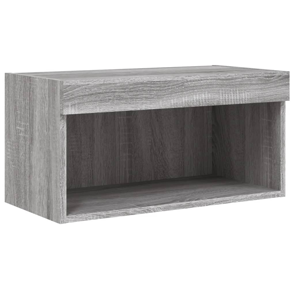 Móvel de TV com luzes LED 60x30x30 cm cinzento sonoma