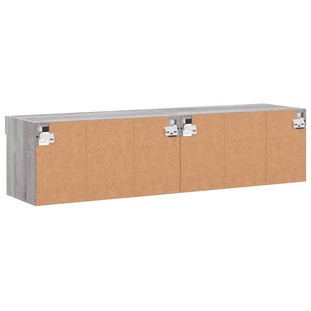 Móveis de TV com luzes LED 2 pcs 60x30x30 cm cinzento sonoma