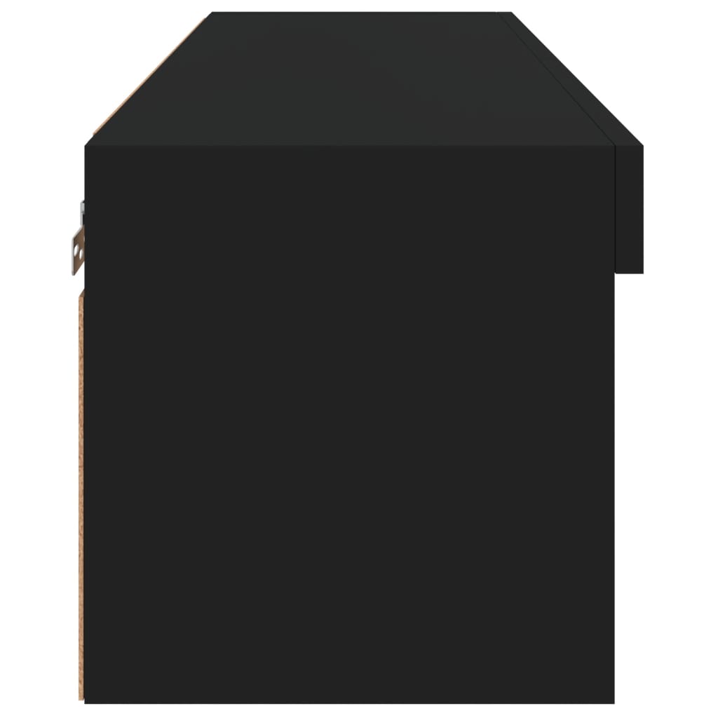 Móvel de TV com luzes LED 80x30x30 cm preto