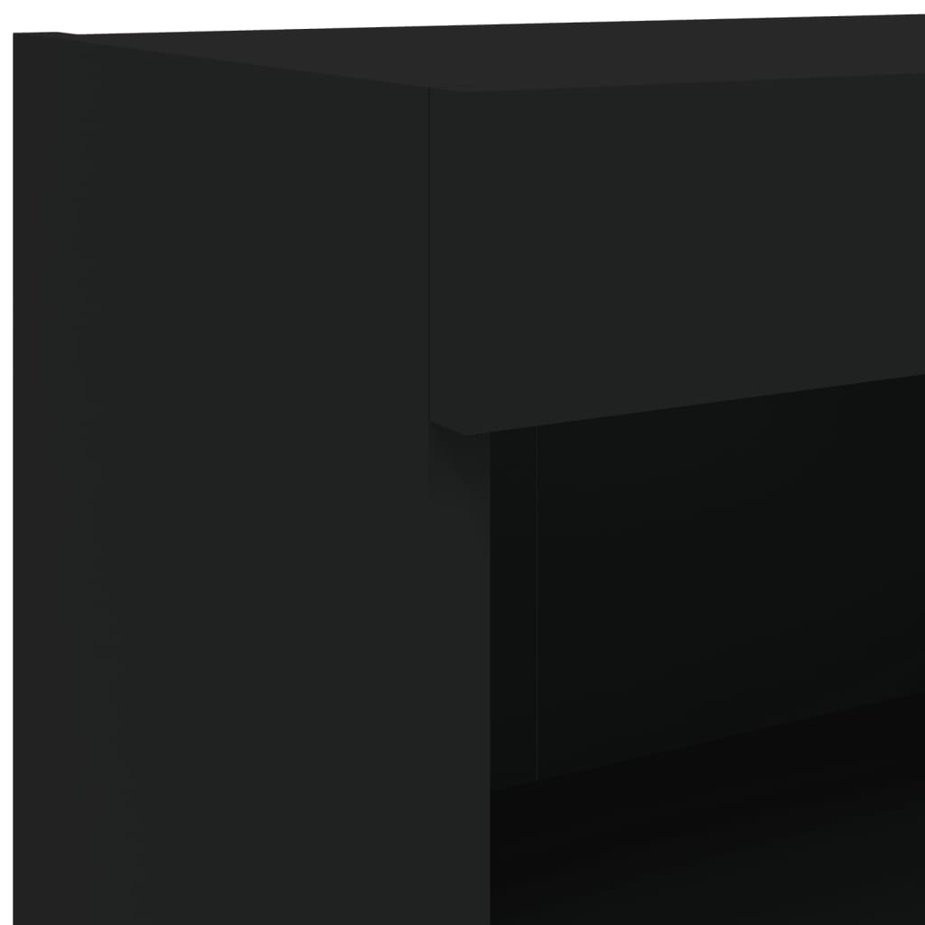 Móvel de TV com luzes LED 80x30x30 cm preto