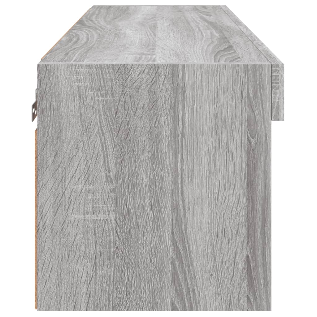 Móvel de TV com luzes LED 80x30x30 cm cinzento sonoma