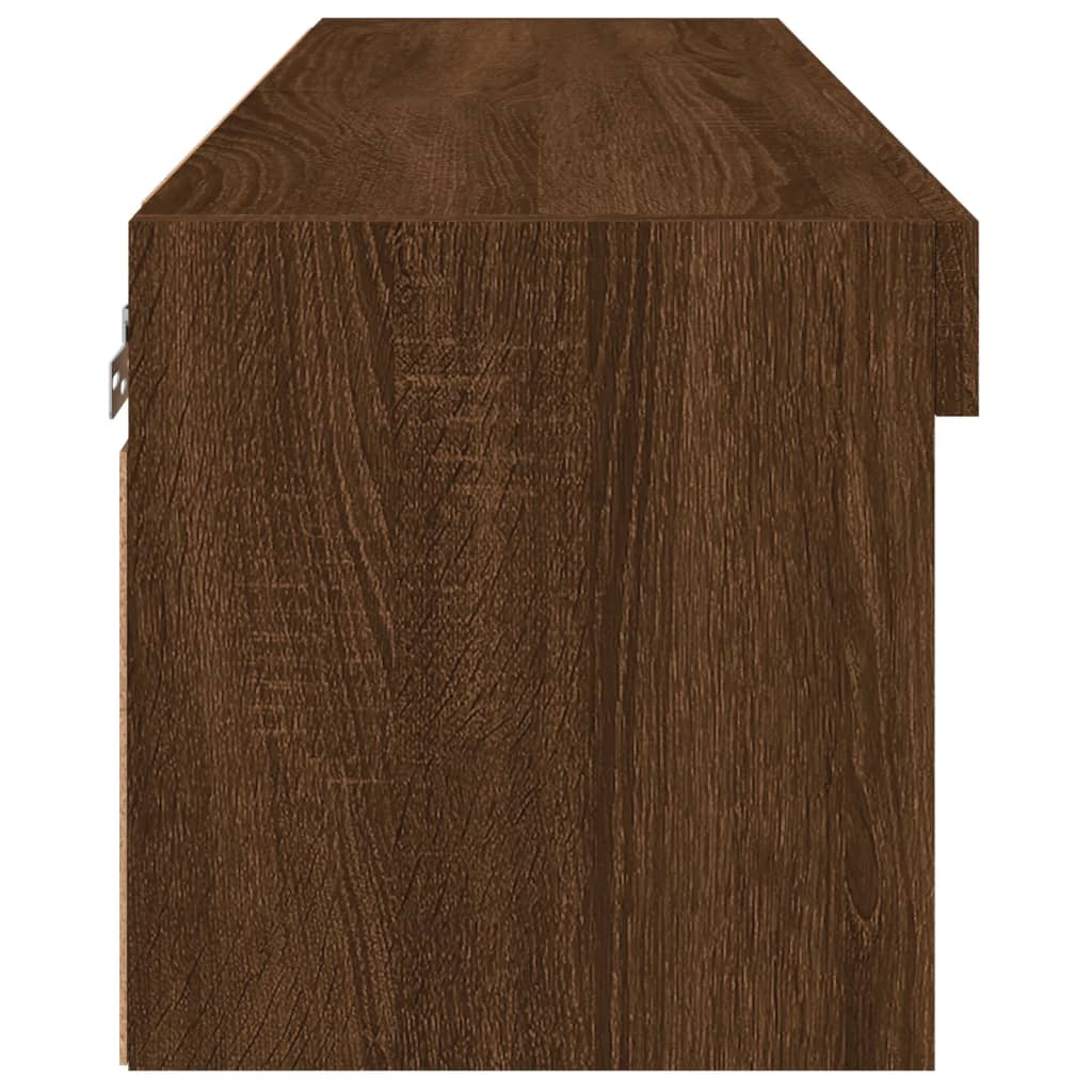 Móvel de TV com luzes LED 80x30x30 cm carvalho castanho