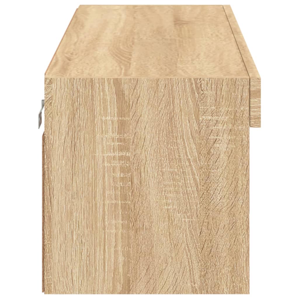 Móvel de TV com luzes LED 100x30x30 cm carvalho sonoma